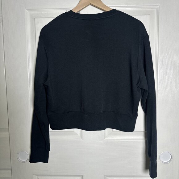 Nike Womens Future Femme Crew Fleece Black Sweatshirt Medium Embroidered Logo - Picture 3 of 7